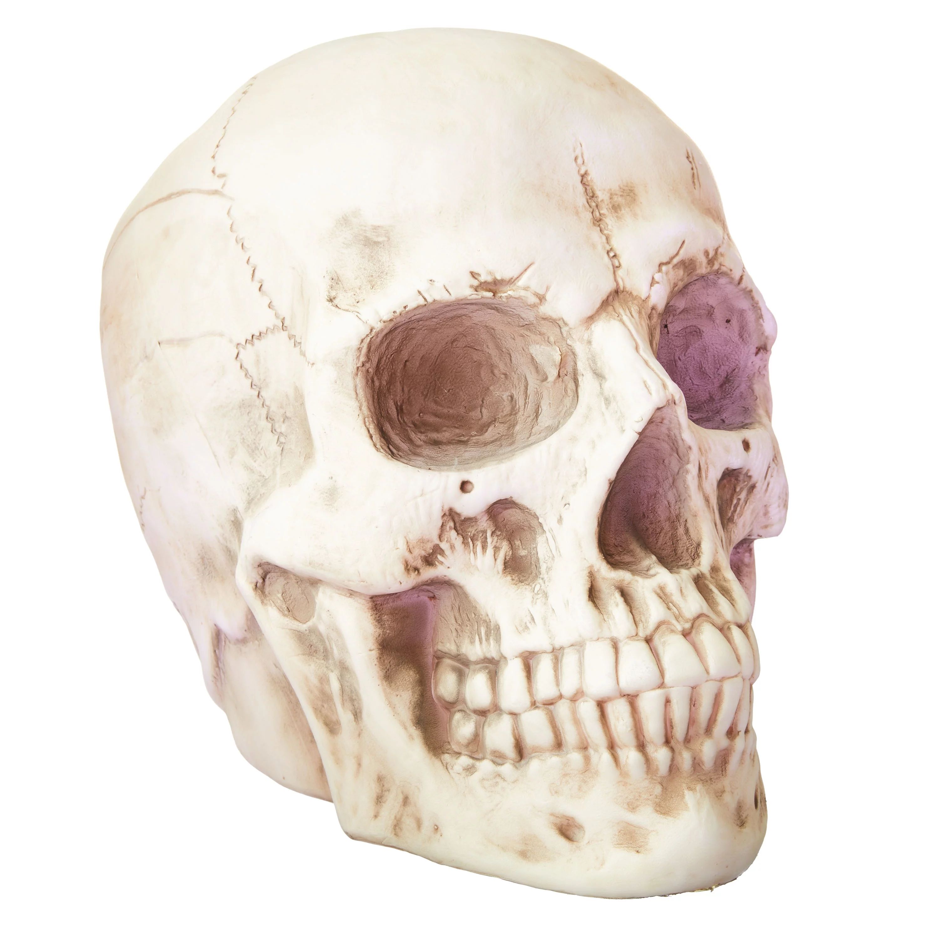 Way to Celebrate Halloween Outdoor Decor 20'' Blow Mold LED Color Changing Skeleton Skull - Walma... | Walmart (US)