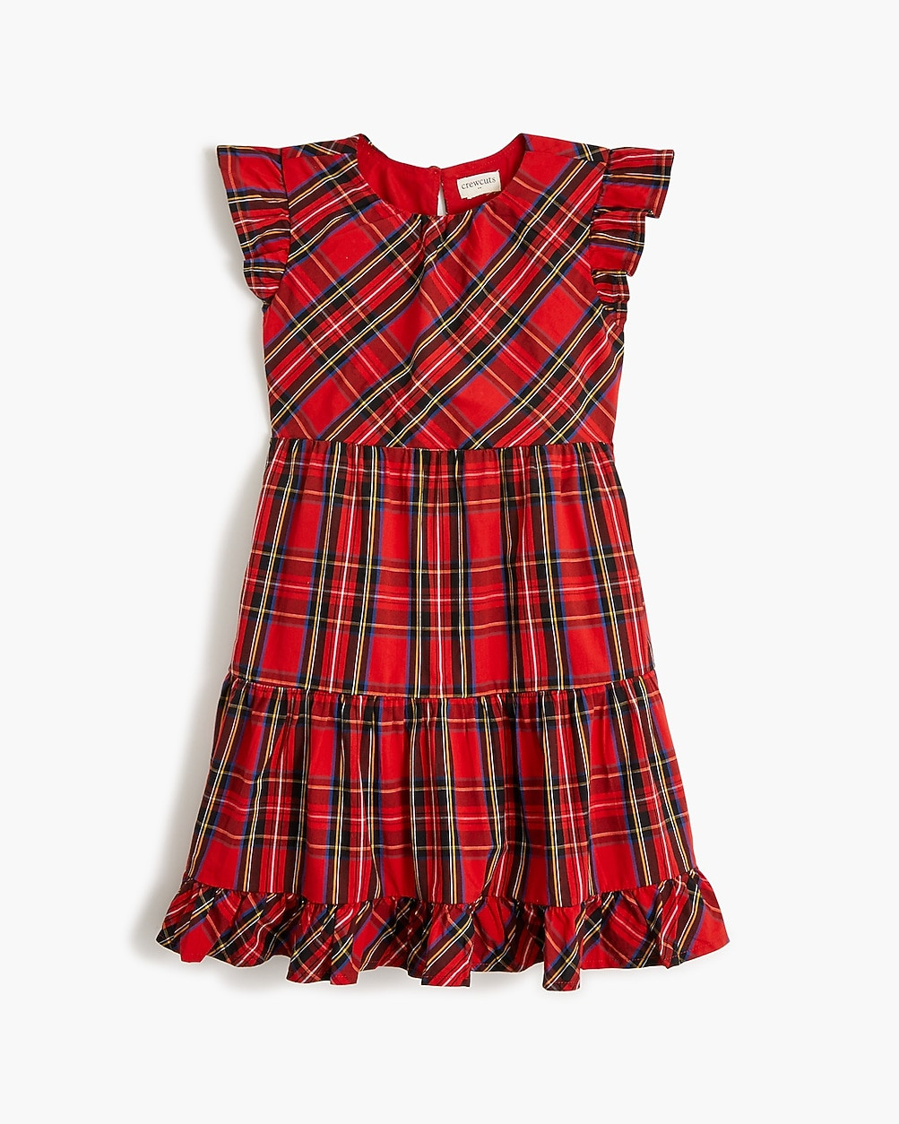 Girls' tartan ruffle tiered dress | J.Crew Factory