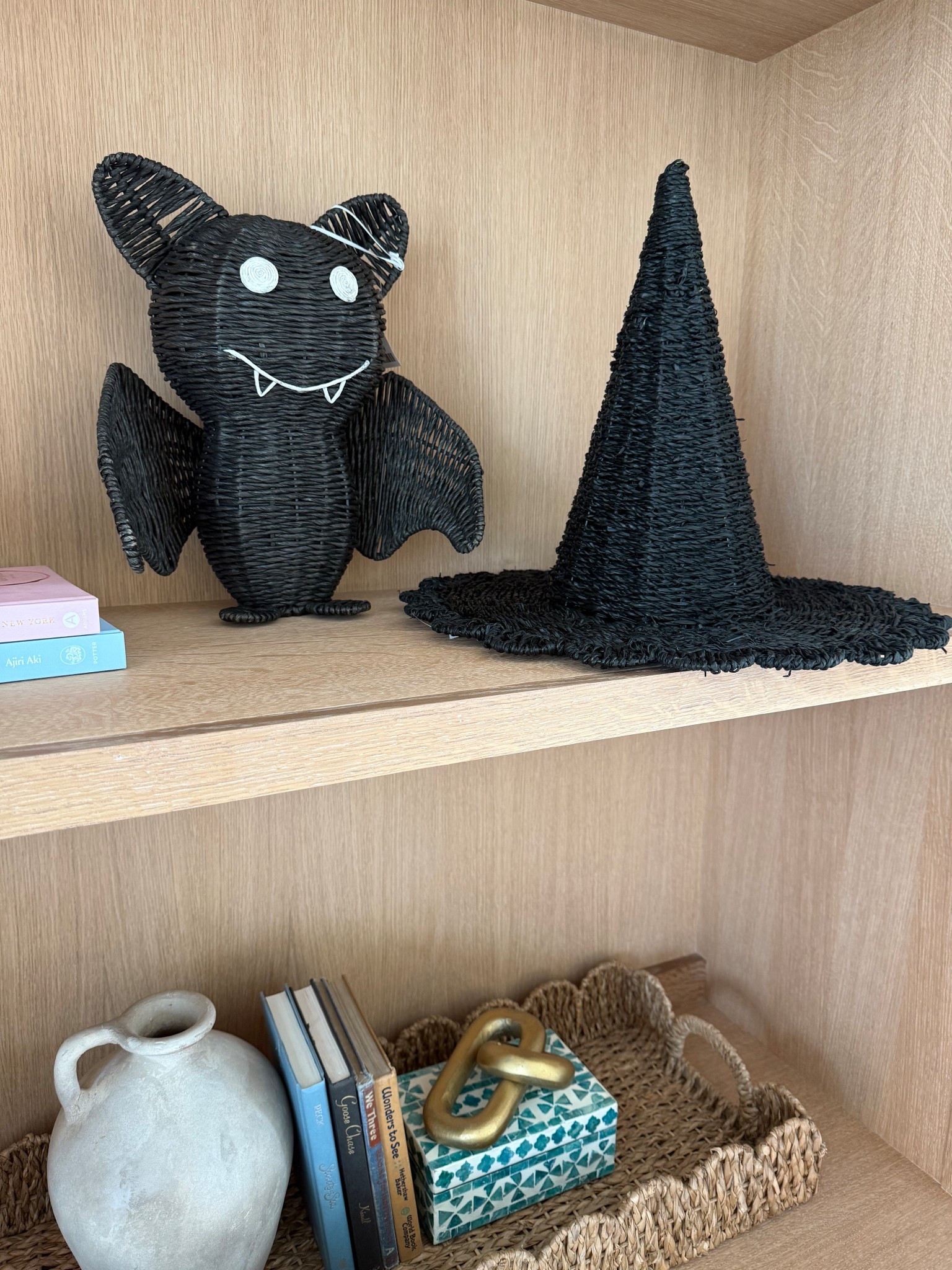 Woven rattan black Halloween decor! Witch hat decor! 

#LTKHome #LTKSeasonal