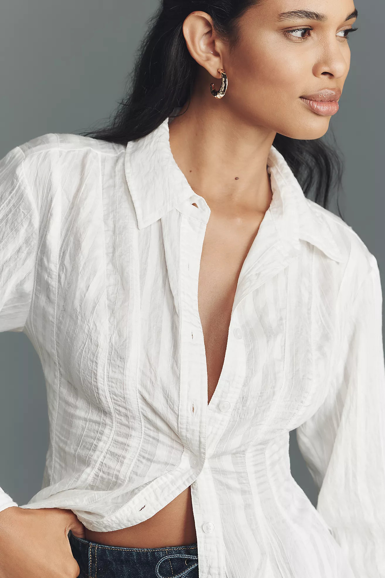 Maeve Waisted Buttondown Tunic | Anthropologie (US)
