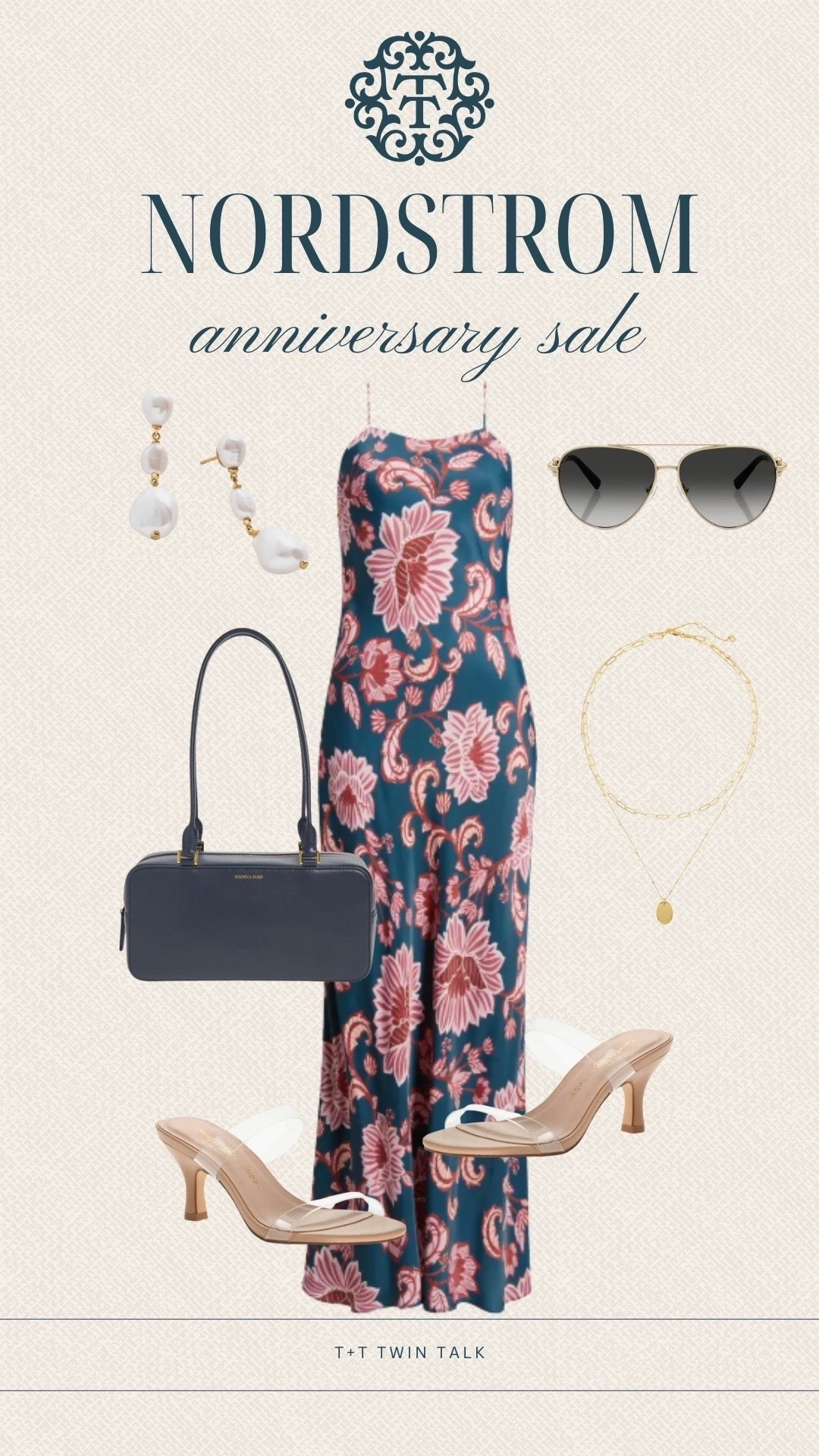Shopping the Nordstrom anniversary sale and need some outfit inspiration? This farm rio dress is perfect for date night! Paired with a Longchamp bag, pearl earrings and a gold necklace! 

#LTKOver40 #LTKSaleAlert #LTKMidsize