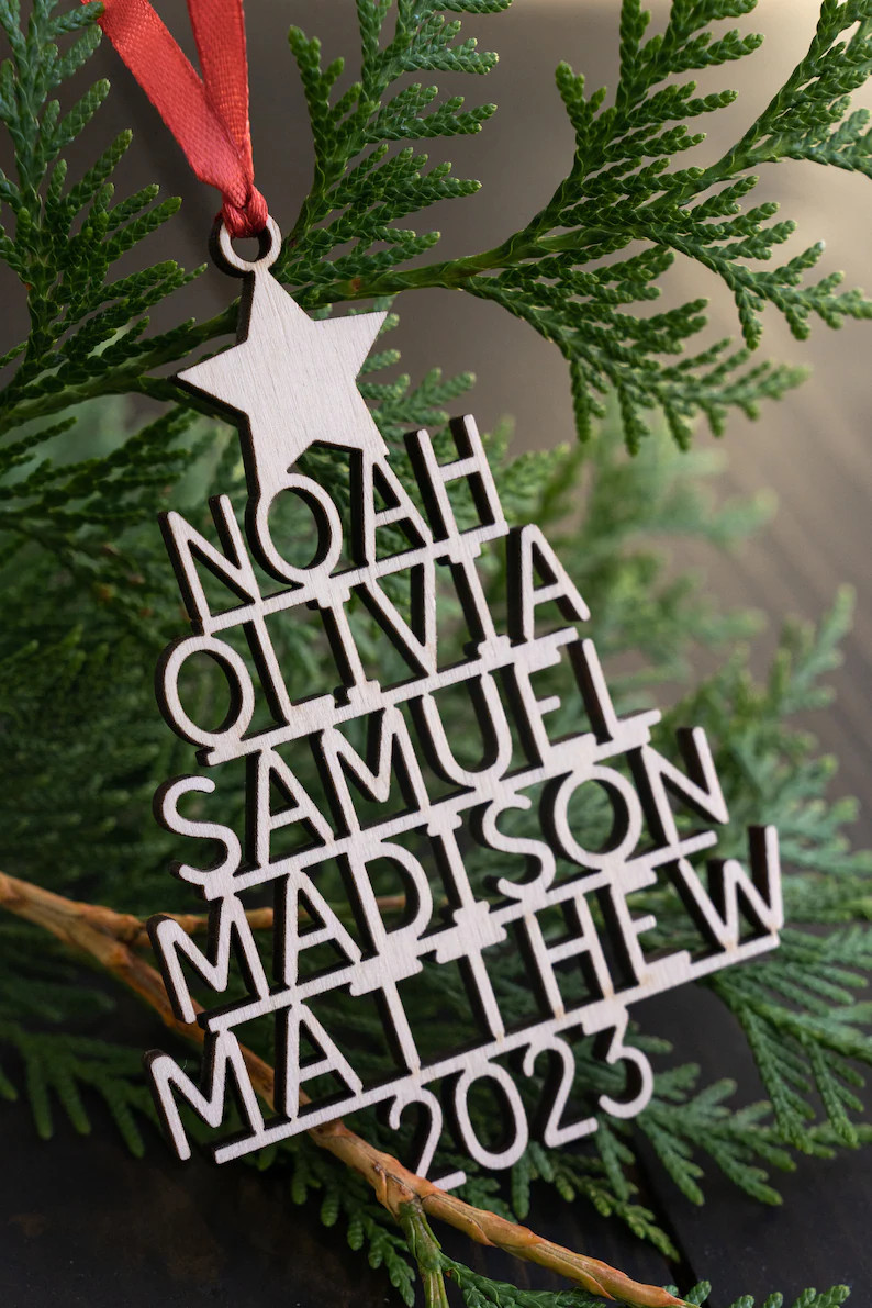 Family Christmas Ornament Personalized Ornament With Names - Etsy | Etsy (US)