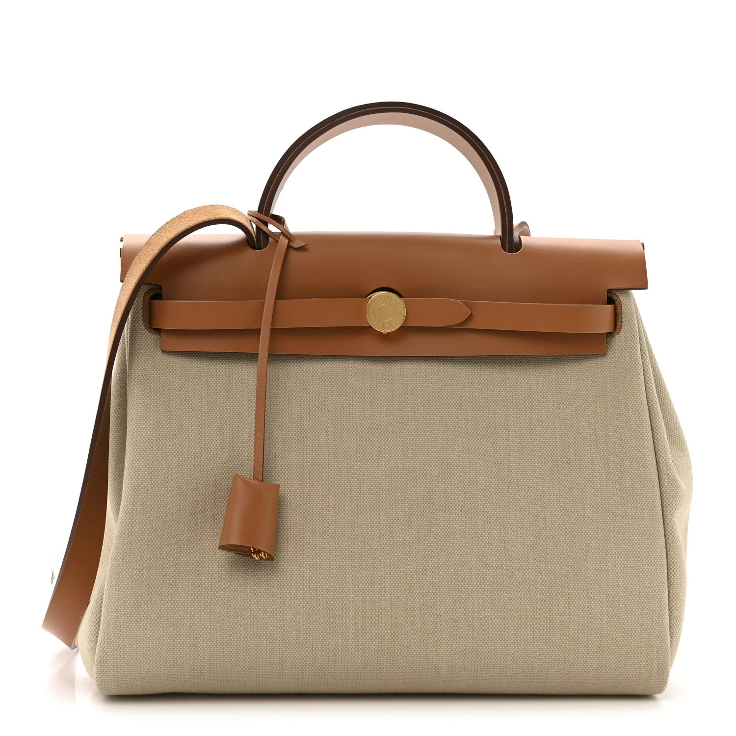 Military Toile Vache Hunter Herbag Zip Retourne 31 PM Beton Naturel | FASHIONPHILE (US)