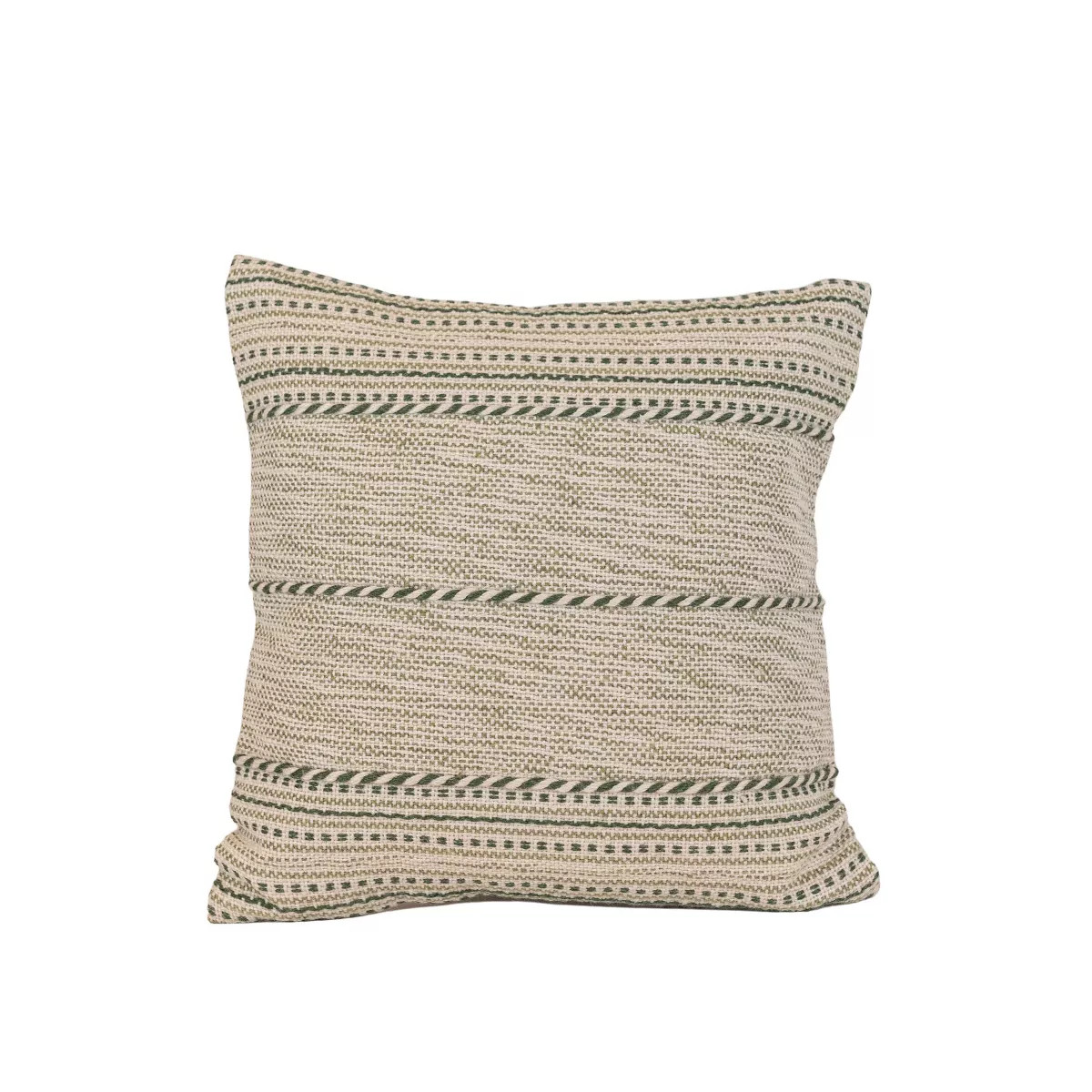 18x18" Hand Woven Stripe Green Outdoor Pillow Polyester With Polyester Fill by Foreside Home & Ga... | Target