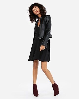 Express Womens Removable Zip Hem Faux Leather Jacket | Express