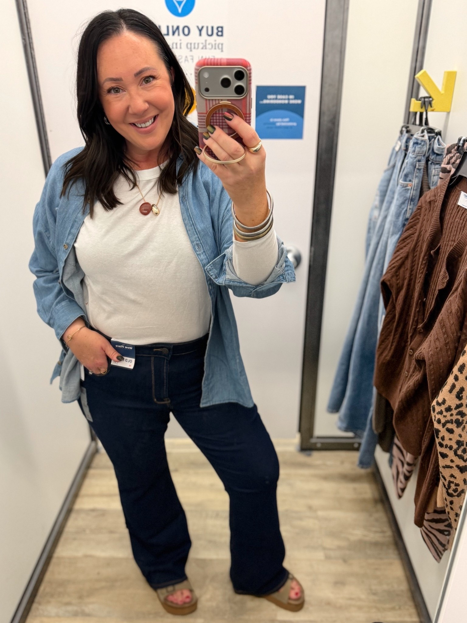 Large button down chambray top! Labor Day sale at Old Navy!
Wow flare jeans on major sale! Size 16 regular.

#LTKSaleAlert #LTKOver40 #LTKMidsize