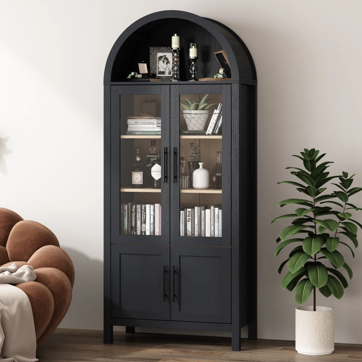 71'' Tall Arched Storage Display Cabinet | Wayfair North America