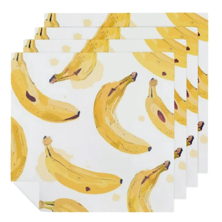 QCPP Bananas Cloth Napkin Reusable for Farmhouse Party Dining Table Decor, Polyester, Pack of 4 2... | Walmart (US)