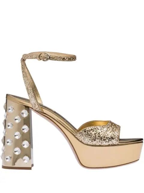 crystal-embellished platform sandals | Farfetch (US)