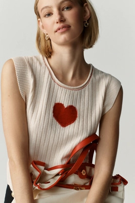 Pilcro Heart Crew-Neck Muscle Sweater | Anthropologie (US)