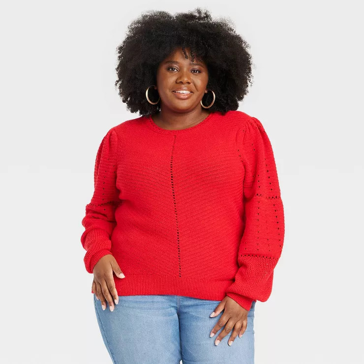 Women's Crewneck Pointelle Sweater - Knox Rose™ | Target
