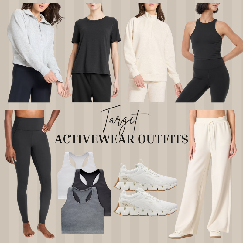 These Target activewear outfits are perfect for workouts, walks, errands, or everyday athleisure. Featuring comfortable leggings, tanks, lightweight layers, and neutral sneakers that are easy to mix and match. 

// Target, Target Finds, Target Outfits, Target Active Wear, Target Activewear, Target Athleisure, Pullover Sweatshirt, Sweatshirt, Short Sleeve Tshirts, Cropped Tank Top, Leggings, Womens Sneakers, Wide Leg Sweatpants 

 #LTKSeasonal #LTKActive #LTKFindsUnder50