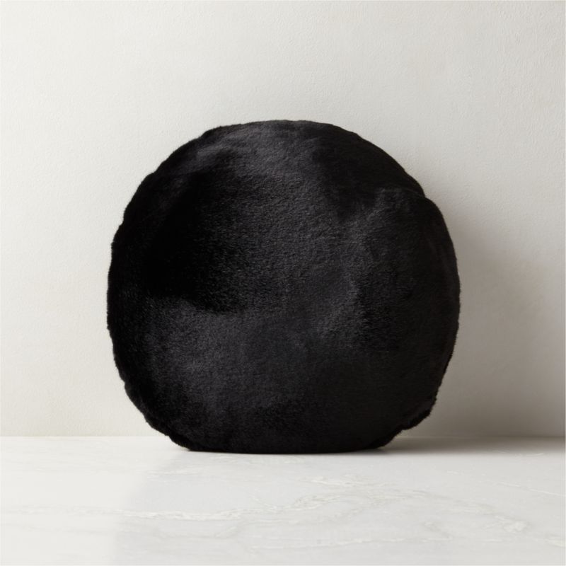 Harlee Round Black Pillow | CB2 | CB2