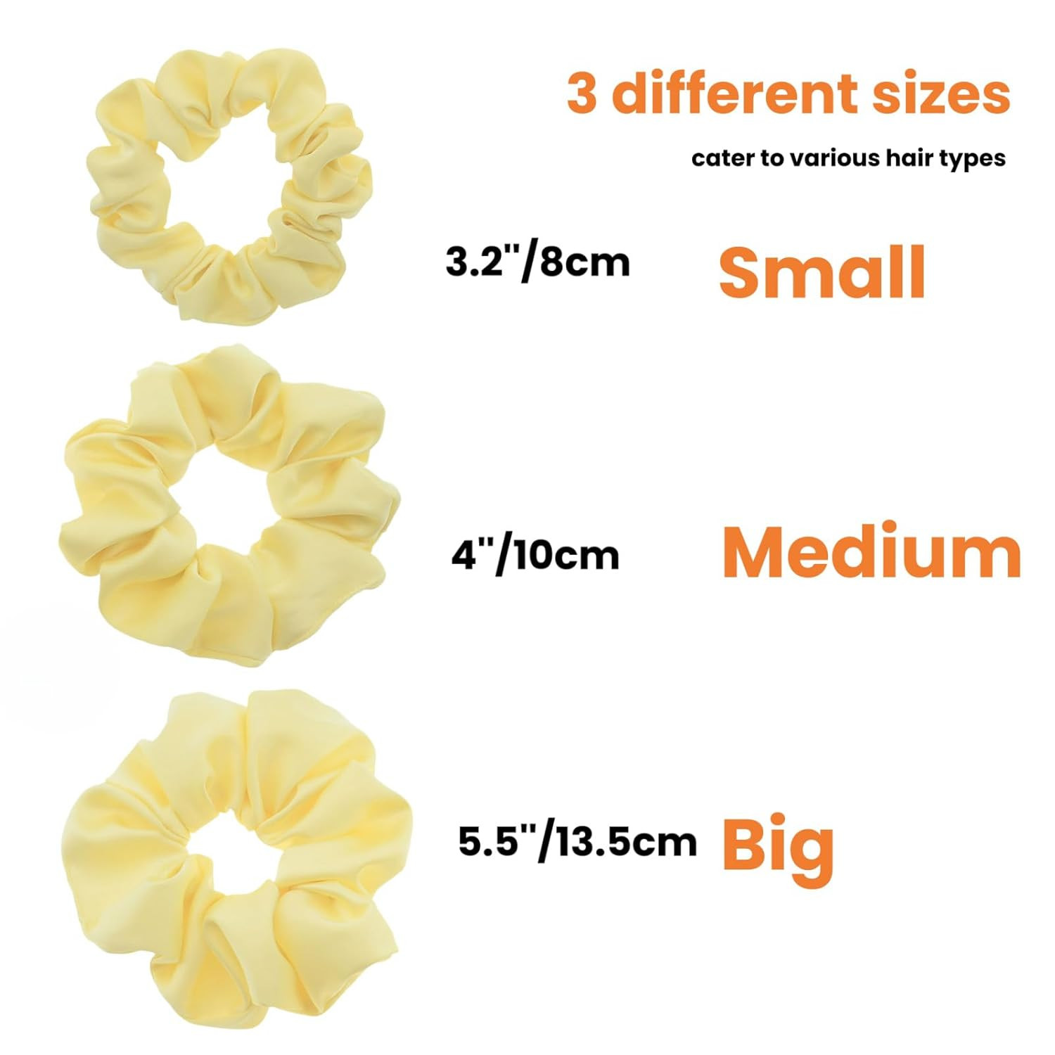 3 Pieces Satin Scrunchies Set for Hair No Crease Elastic Hair Ties for Women and Girls (Light Yel... | Amazon (US)