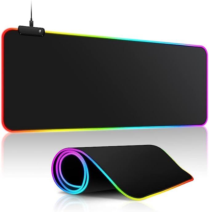 Large RGB Gaming Mouse Pad -15 Light Modes Touch Control Extended Soft Computer Keyboard Mat Non-... | Amazon (US)