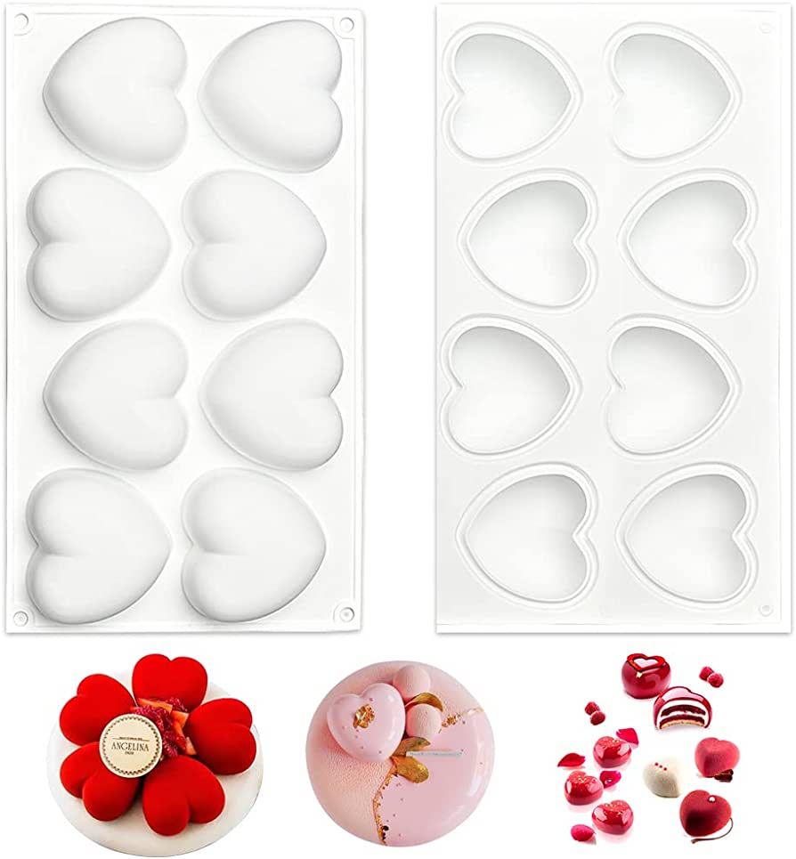 Heart Shaped Chocolate Mold Multiple Cube Molds, Silicone Mold for Baking Chocolate Cake and Maki... | Amazon (US)