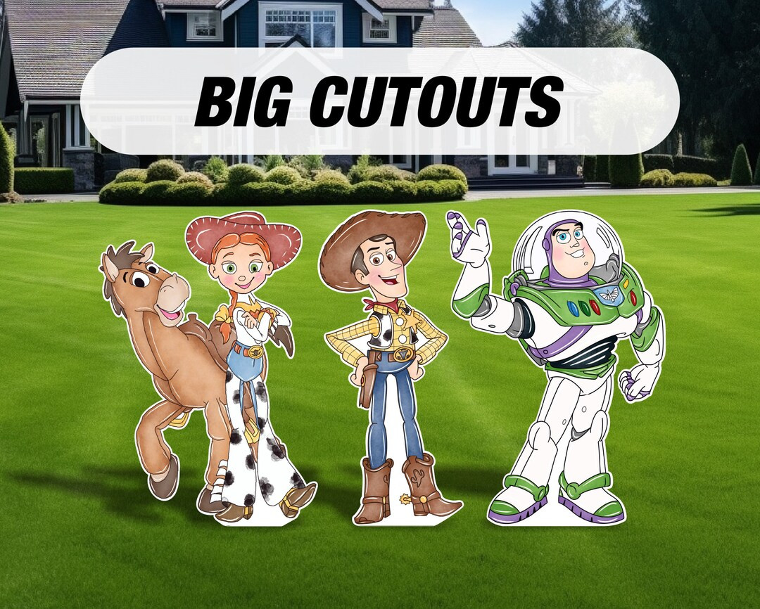 Toy Story Cutout Decorations, Woody and Buzz Lightyear Cutouts, Centerpieces, Standee, Life Size ... | Etsy (US)
