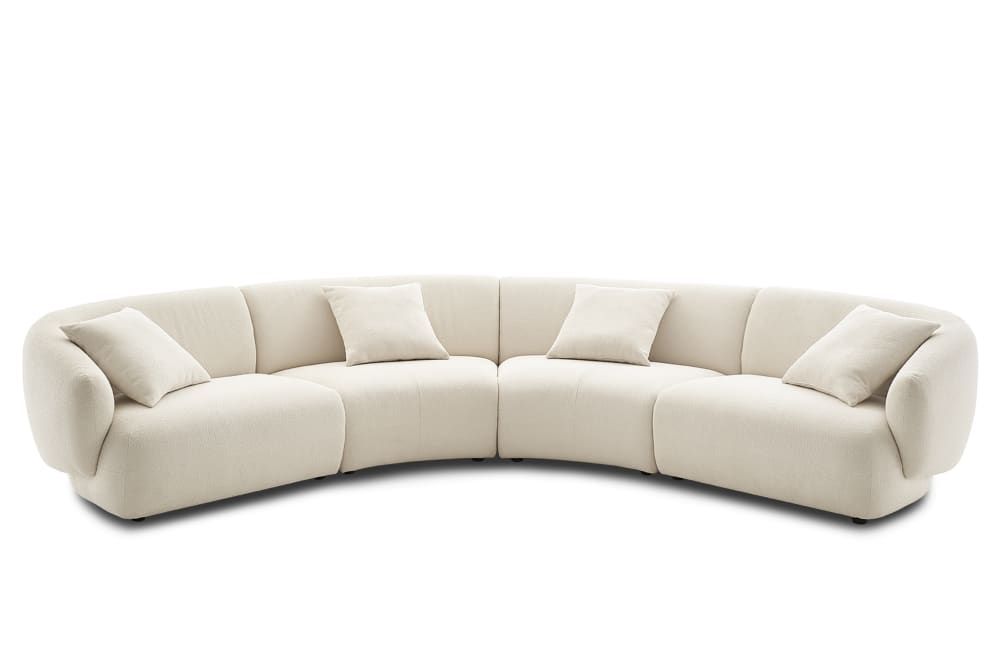 Auburn Performance Fabric Curve L-Shape Sectional Sofa | Castlery | Castlery US