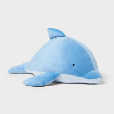 Dolphin Weighted Plush Kids' Throw Pillow Blue - Pillowfort™ | Target