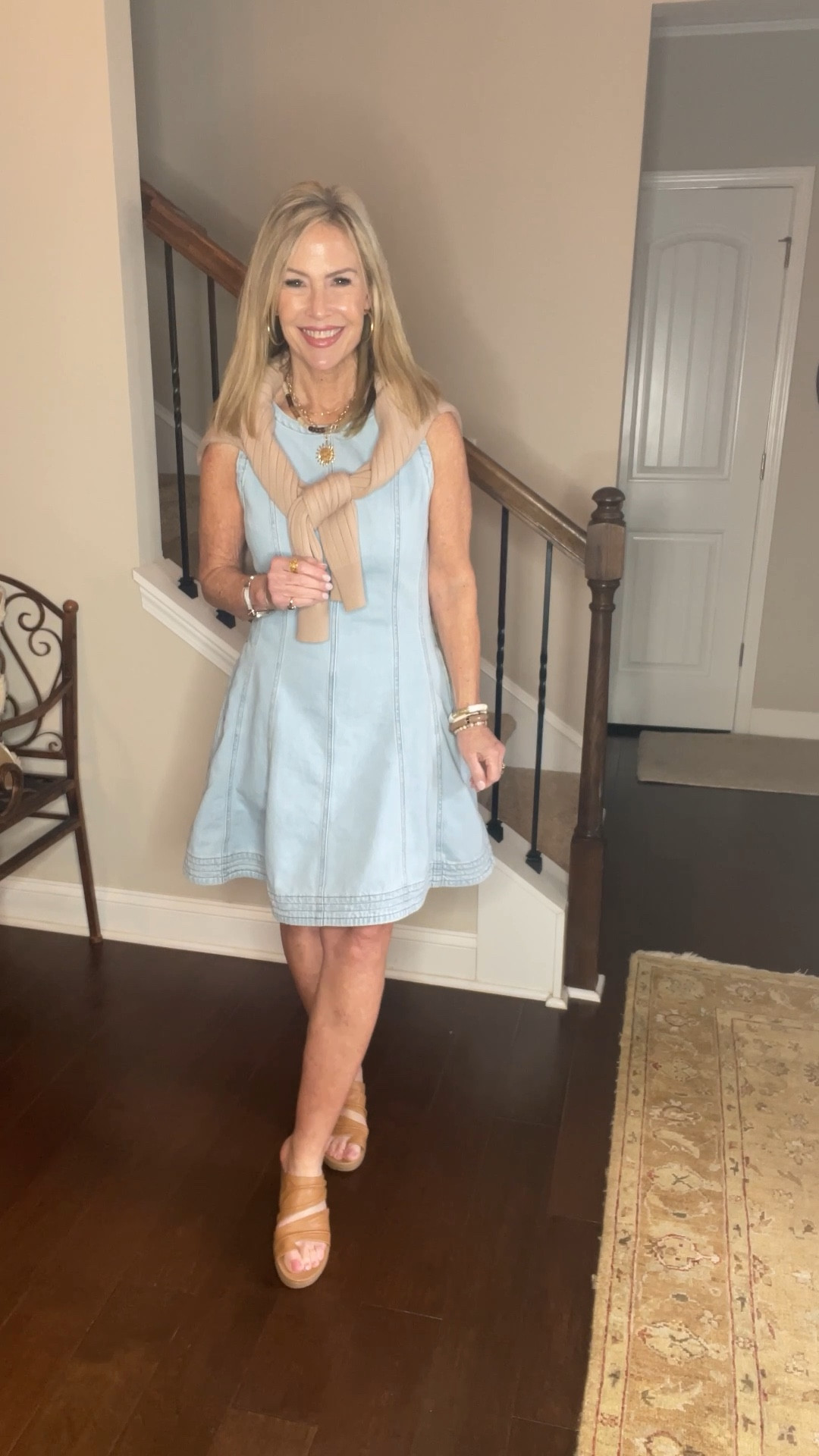 Such an adorable light wash denim dress for Spring. 

#LTKdayinmylife #LTKgrwm #LTKootd
