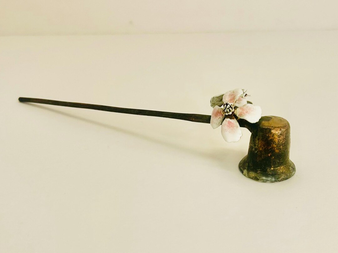 Vintage Metal Candle Snuffer, Pink Enamel Flowers, Cottage Decor - Etsy | Etsy (US)