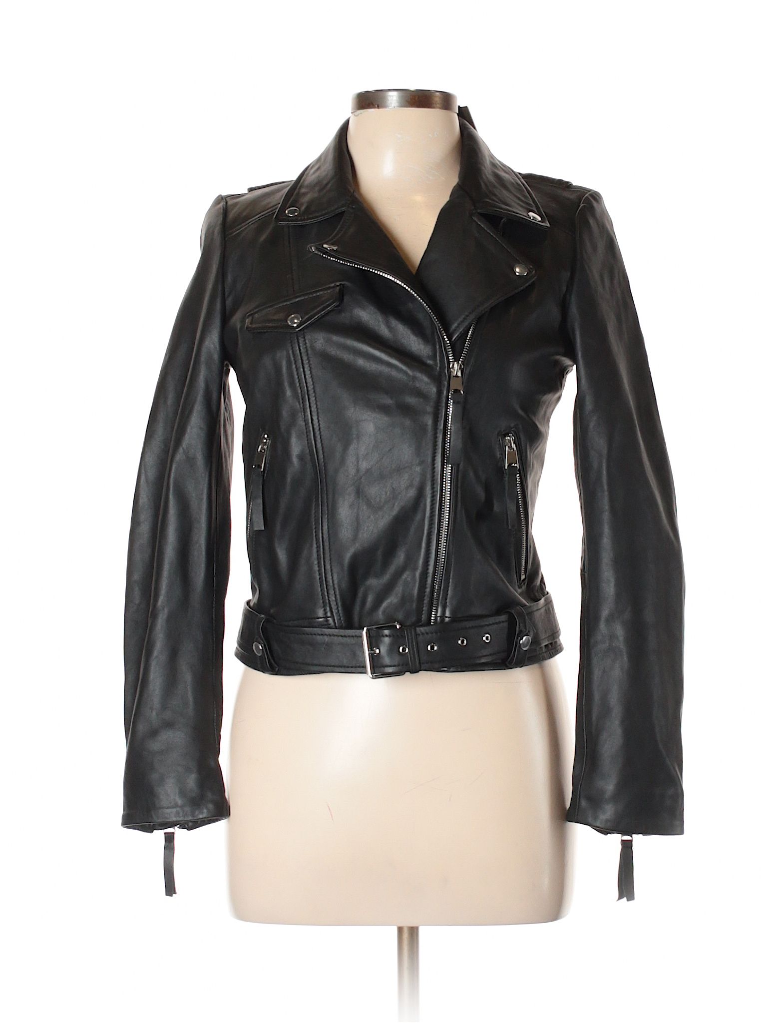 Trafaluc by Zara Leather Jacket Size 12: Black Women's Jackets & Outerwear - 33184321 | thredUP
