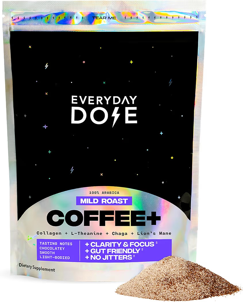 Everyday Dose Premium Adaptogenic Mushroom Coffee with Grass-Fed Collagen, Chaga, Lions Mane & L-... | Amazon (US)