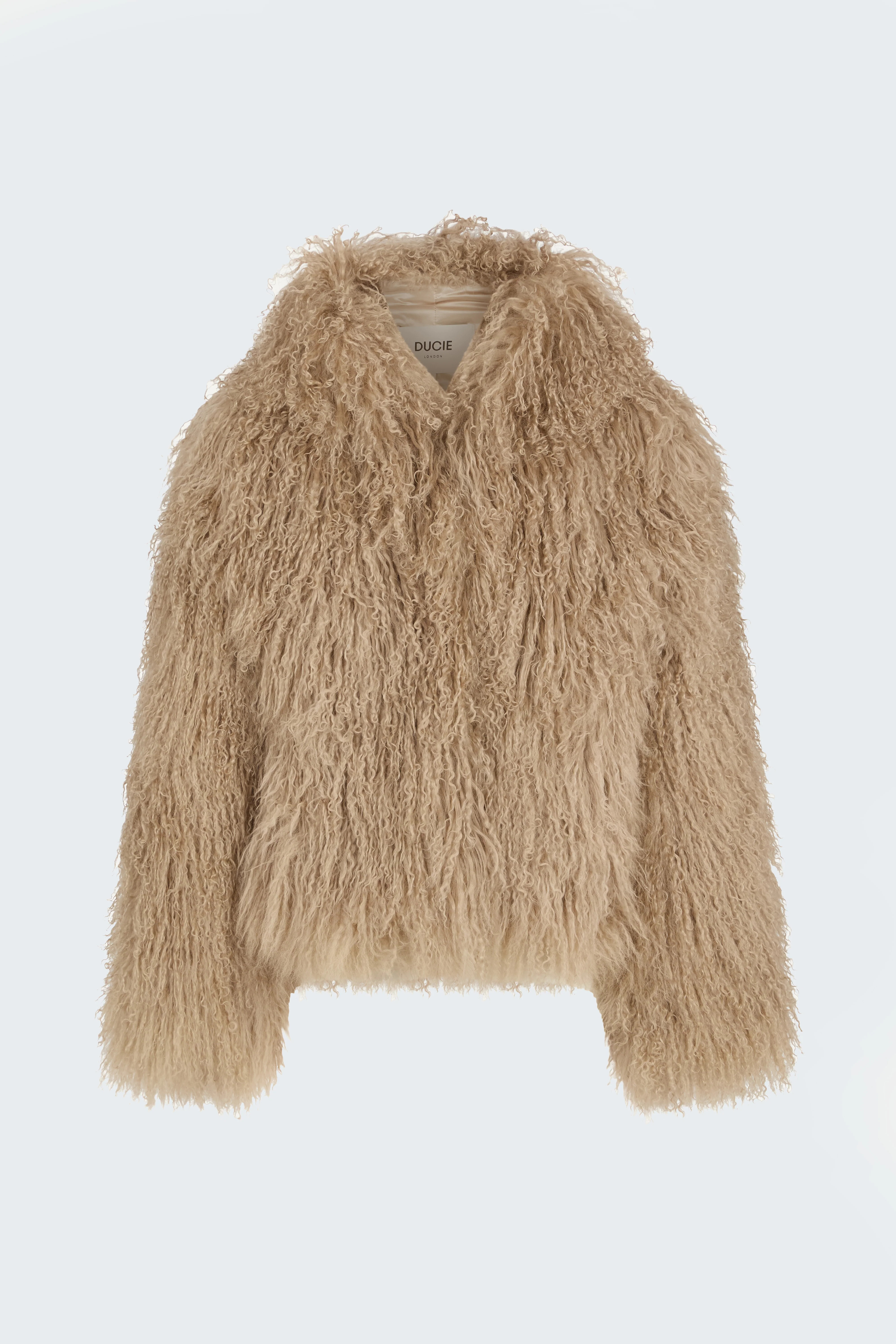 Eliana Hooded Shearling Coat | DUCIE