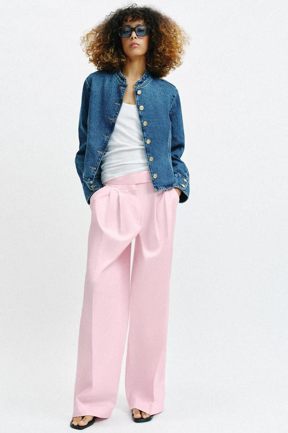 WIDE LEG PLEATED PANTS | Zara US