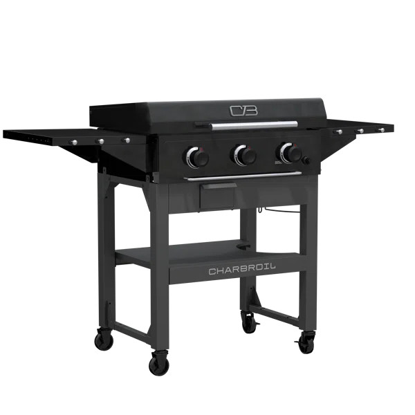 Charbroil Performance Series 28" 3-Burner XL Flat Top Gas Griddle Cart with Lid, Black | Wayfair North America