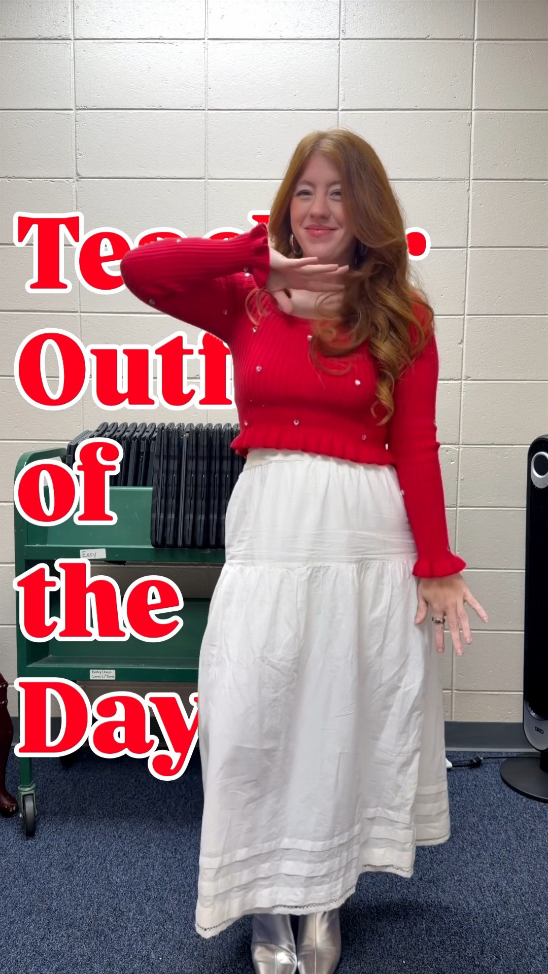 Valentine’s inspired teacher mom outfit of the day 💘
This red rhinestone heart top adds the perfect festive touch without being uncomfortable, and the flowy white maxi skirt is stretchy, forgiving, and easy to move in all day. I’m midsize and love how this combo feels put-together but still breathable — especially on low-energy days.

Finished the look with silver shoes to keep it fun but practical for work. Everything is linked and would also be great for school events, Valentine’s Day, or an easy dressed-up work outfit. 🤍

#LTKootd #LTKValentine #LTKMidsize