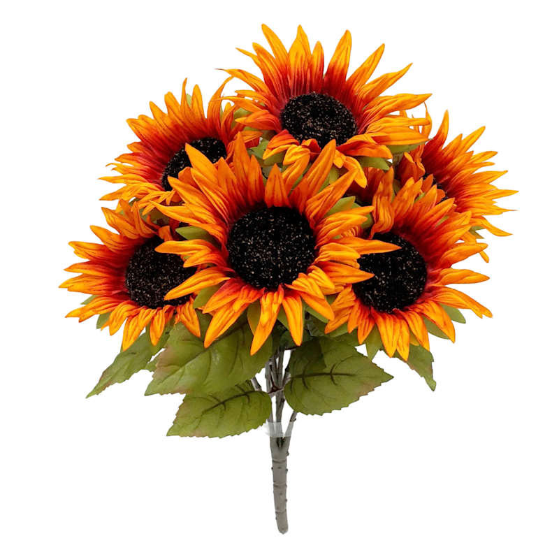 Orange Sunflower Bush, 18" | At Home