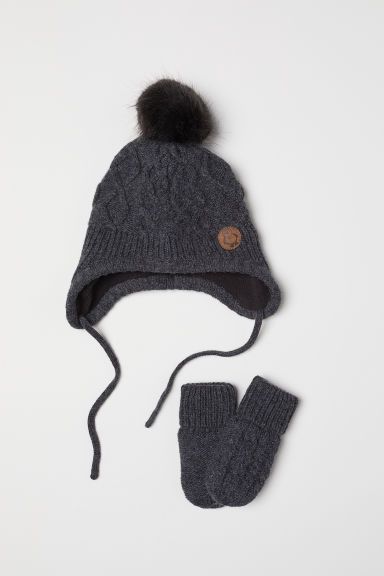 H & M - Hat and Mittens - Gray | H&M (US + CA)