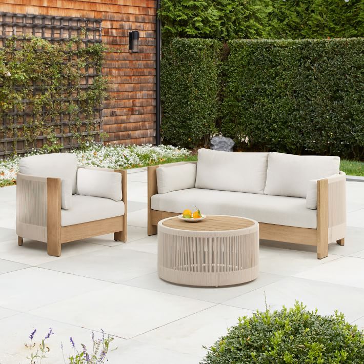 Porto Outdoor Sofa (76"), Lounge Chair & Coffee Table Set | West Elm (US)
