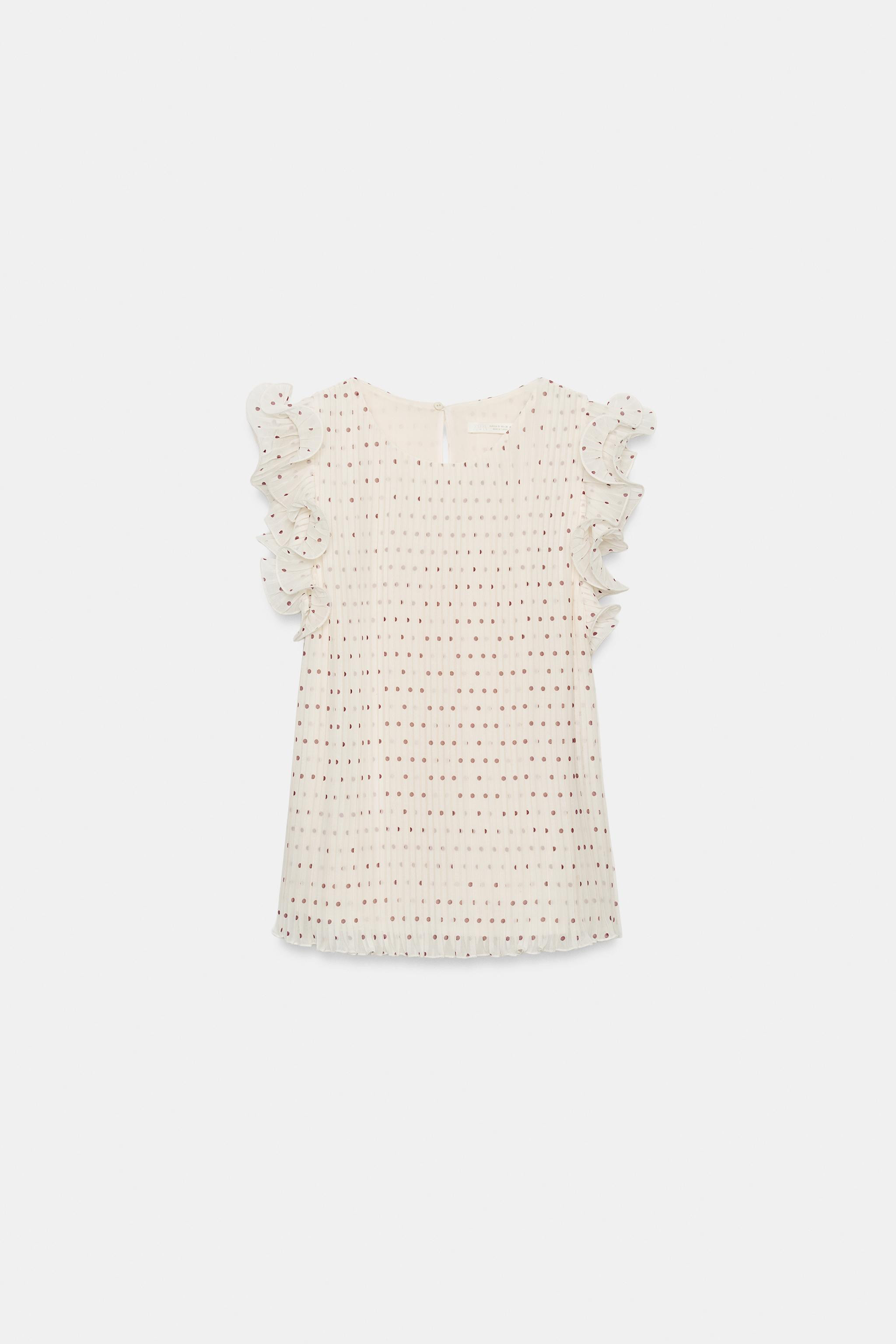 POLKA DOT TOP WITH RUFFLES | Zara US