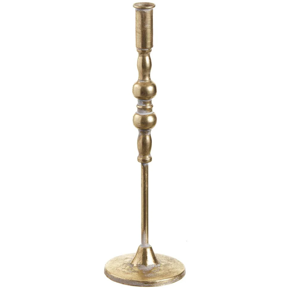 Antique Gold 15" Taper Holder | Gatehouse No.1