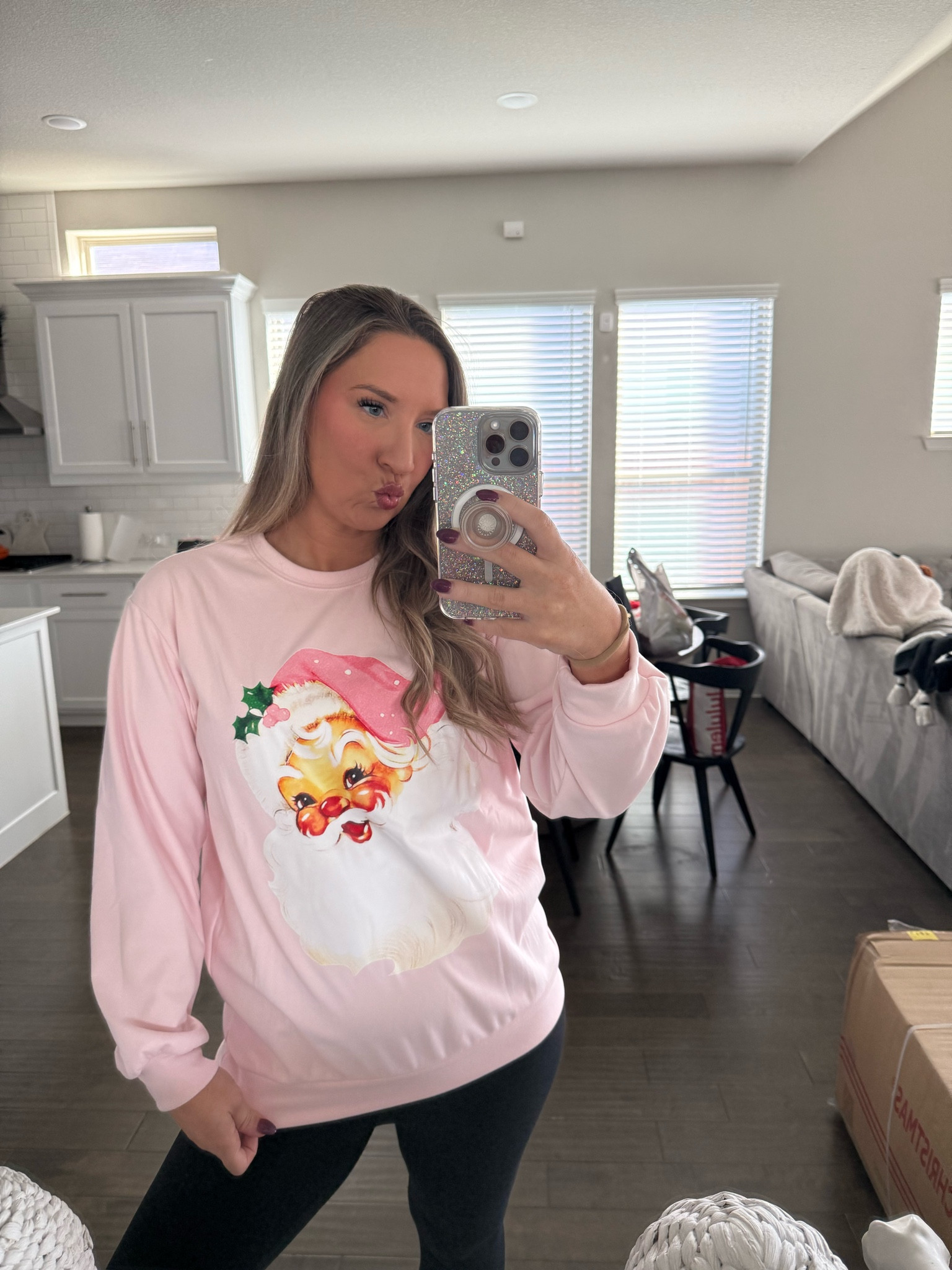 The cutest pink Santa crewneck from Amazon!!! So affordable and cozy. 

Seasonal, holiday, cheerful, cheery, trendy, trending, cozy, style, comfortable 

#LTKFindsUnder50 #LTKSeasonal #LTKHoliday