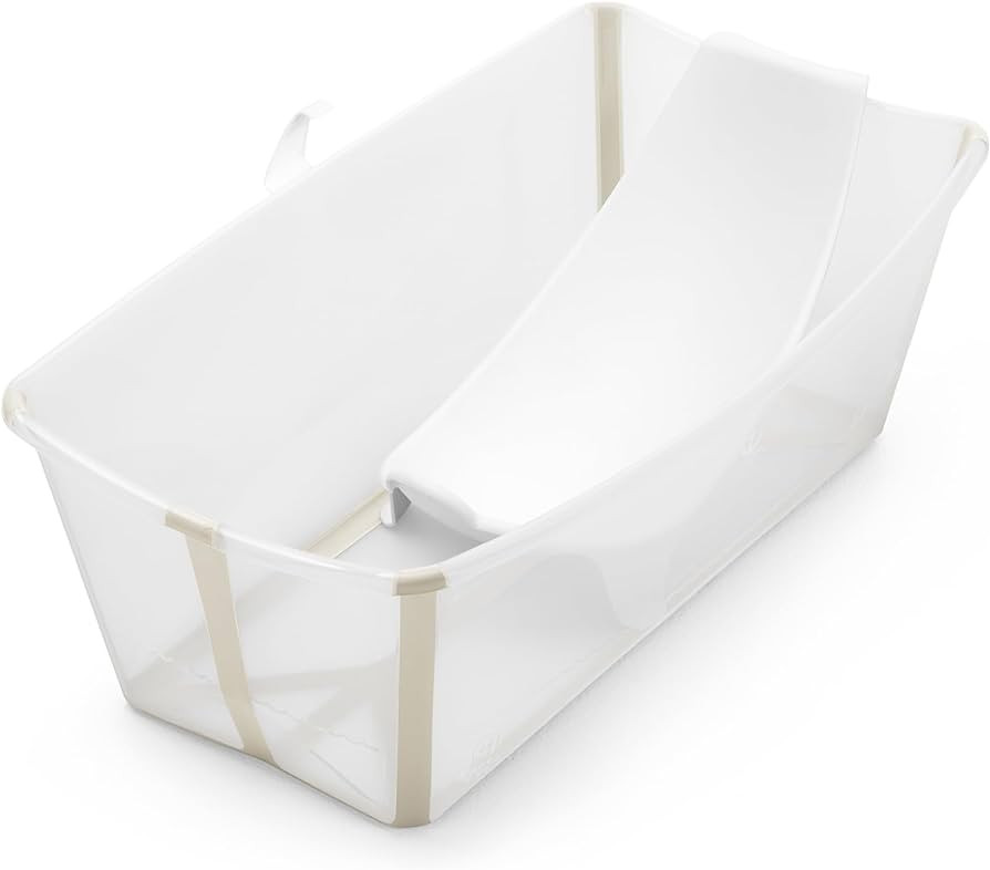 Stokke Flexi Bath Bundle, Sandy Beige - Foldable Baby Bathtub + Newborn Support - Durable & Easy ... | Amazon (US)