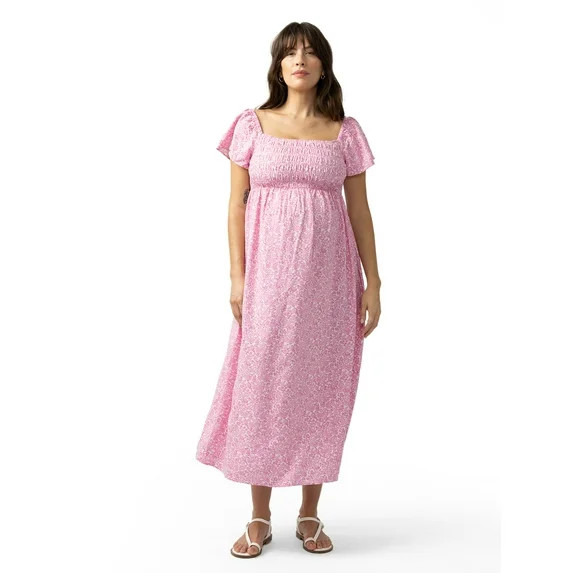 Ingrid & Isabel For Every Belly Women's Maternity Smocked Woven Dress, Sizes S-XXL | Walmart (US)
