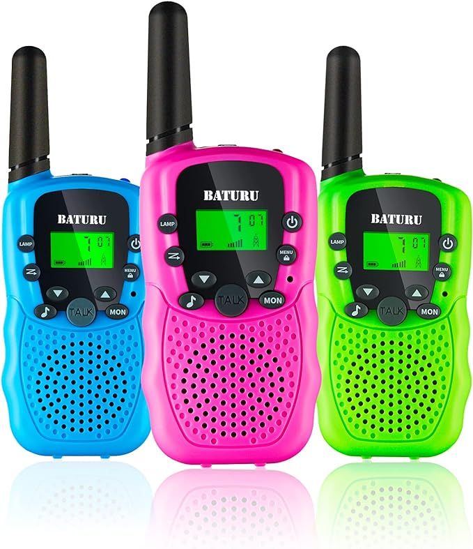 BATURU Walkie Talkies for Kids 3 Miles Range, 22 Channels 2 Way Radio Toy with Backlit LCD Flashl... | Amazon (US)
