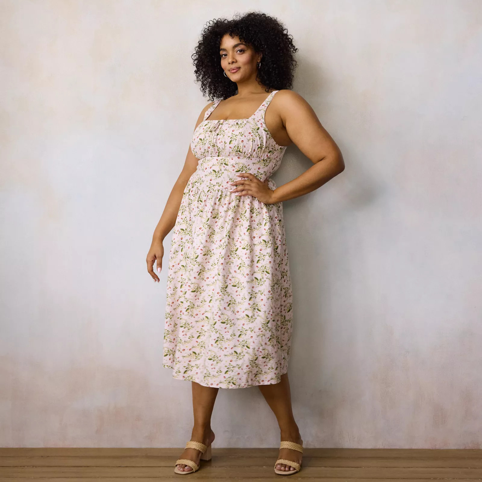 Plus Size LC Lauren Conrad Sleeveless Floral Midi Dress | Kohl's