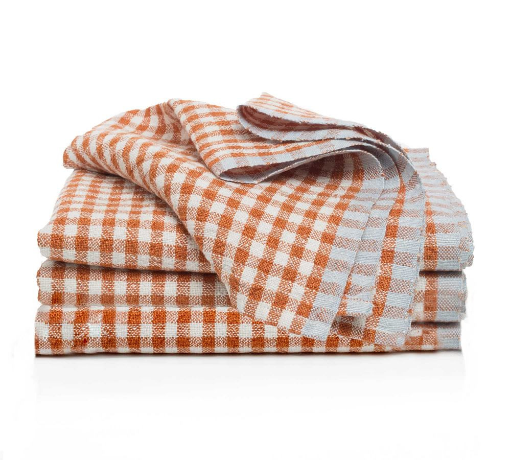 Caravan Gingham Linen Napkins - Set of 4 | Pottery Barn (US)