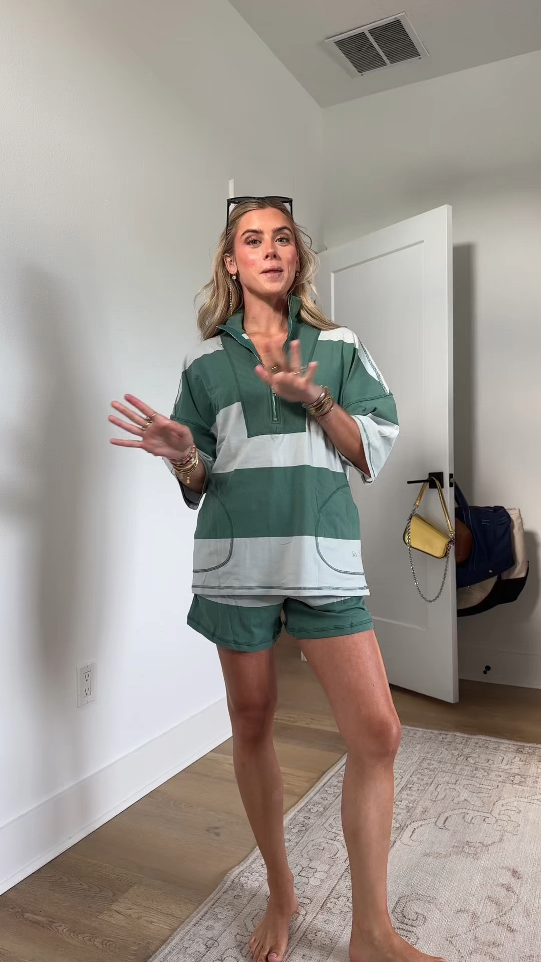 Amazon size XS Panadila Women Striped Workout Set Two Piece Outfit Tracksuit Oversized Lounge Set Top and Shorts Sets with Pockets

#LTKootd #LTKSaleAlert #LTKSeasonal