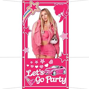 Pink Girls Photo Booth, Fabric Pink Doll Backdrop for Girls Party Decorations, Box Photo Booth Pi... | Amazon (US)