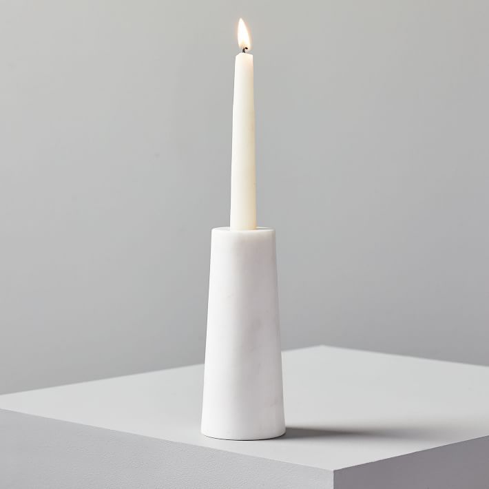 Foundations White Marble Reversible Candleholder | West Elm (US)