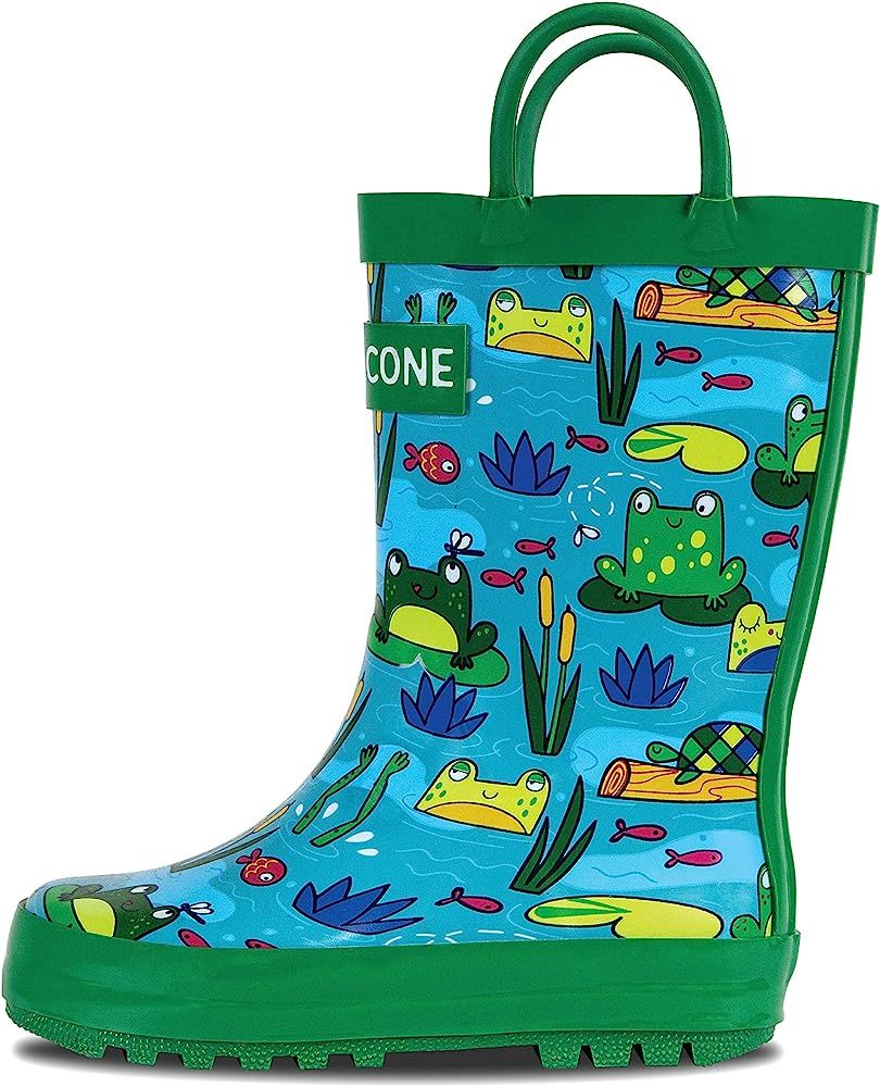 LONECONE Rain Boots with Easy-On Handles in Fun Patterns & Solid Colors for Toddlers and Kids | Amazon (US)