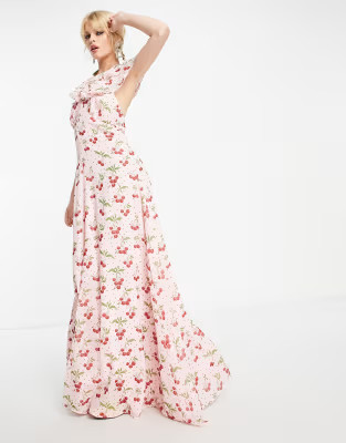 Sister Jane halterneck maxi dress in cherry print | ASOS (Global)