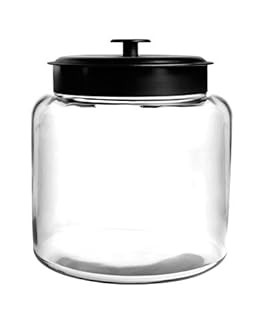 Anchor Hocking Montana 1.5 Gallon Glass Jar with Lid, Black Metal Lid | Amazon (US)