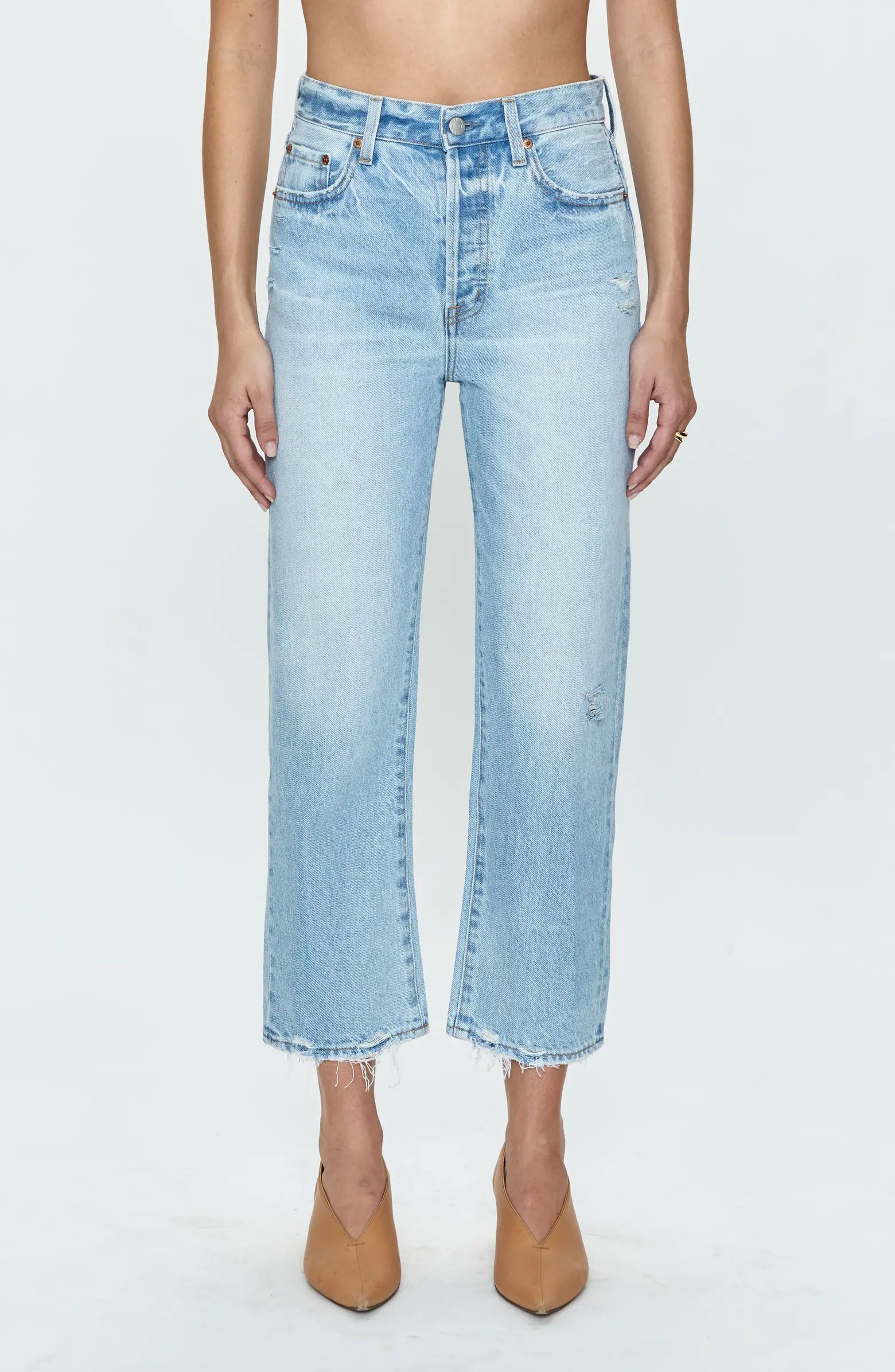 Cassie High Waist Crop Straight Leg Jeans | Nordstrom