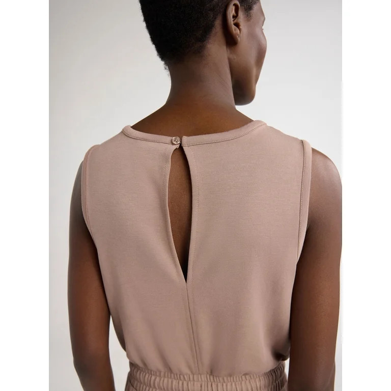 Scoop Women’s Scuba Knit Racerback Wide Leg Jumpsuit, Sizes XS-XXL | Walmart (US)